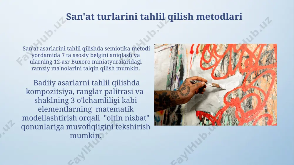badiiy san'at turlarini umumlashtiruvchi va farqlovchi jihatlar - Page 4