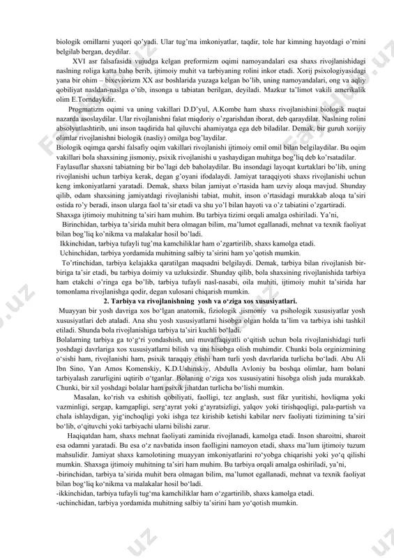 a sub’ektiv omillarini aniqlovchi pedagogik jarayonning ichki mohiyati, aloqa va qonuniyatlarini maxsus tekshirish va bilish usullaridir. zamonaviy sharoitda, pedagogik yo‘nalishda, tadqiqotlarni olib borishda quyidagi metodlardan foydalanilmoqda: pedagogik kuzatish metodi. suhbat metodi. anketa metodi. intervyu metodi. ta’lim muassasasi xujjatlarini taxlil qilish metodi. test metodi. bolalar ijodini o‘rganish metodi. pedagogik tajriba metodi. matematik-statistik metod. kuzatish. uni qo‘llash jarayonida, ta’lim muassasalarining o‘quv-tarbiya ishlari jarayonini o‘rganish asosida tadqiq etilayotgan muammo holat aniqlanadi, tajriba- avvali va yakunida qo‘lga kiritilgan ko‘rsatkichlar o‘rtasidagi farq to‘g‘risidagi ma’lumotga ega bo‘linadi. suhbat metodi. bu metod pedagogik kuzatish jarayonida ega bo‘lingan ma’lumotlarni boyitish, mavjud holatga to‘g‘ri baho berish, muammoning echimini topishga imkon beruvchi pedagogik shart-sharoitlarni yaratish, tajriba-sinov ishlari sub’ektlari imkoniyatlarini muammo echimiga jalb etishga yordam beradi. anketa metodi. (frantsuzcha–tekshirish). ushbu metod yordamida pedagogik kuzatish va suhbat jarayonida to‘plangan dalillar boyitiladi. anketa metodi ham tizimlangan savollar asosida respondentlar bilan muloqotni tashkil etishga asoslanadi. anketa savollariga javoblar, ko‘p hollarda, yozma ravishda olinadi. intervyu …
