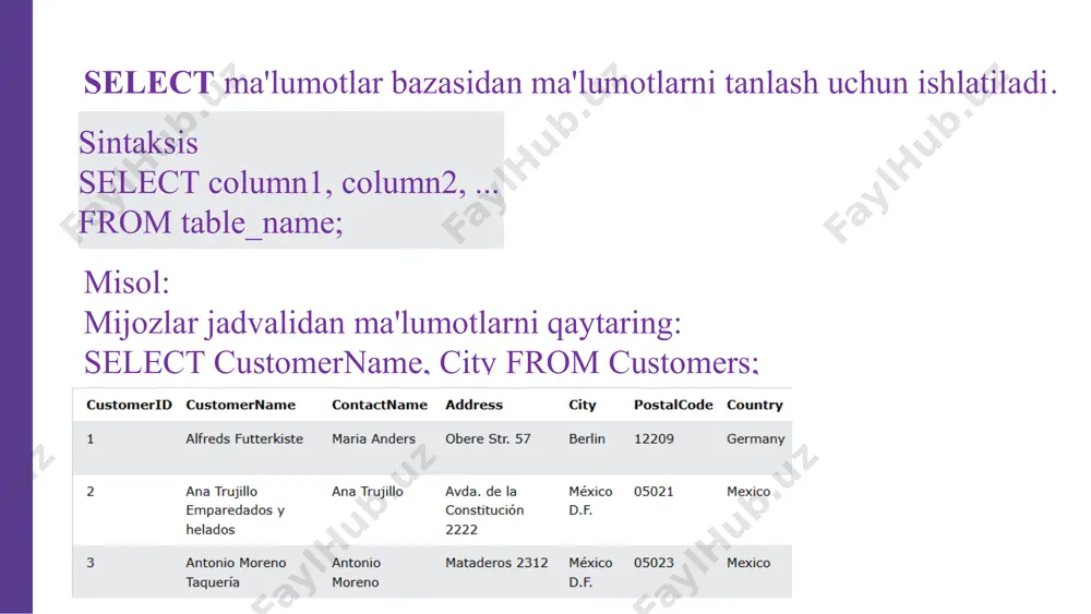 sqlda jarayonlar va standart funktsiyalar - Page 4