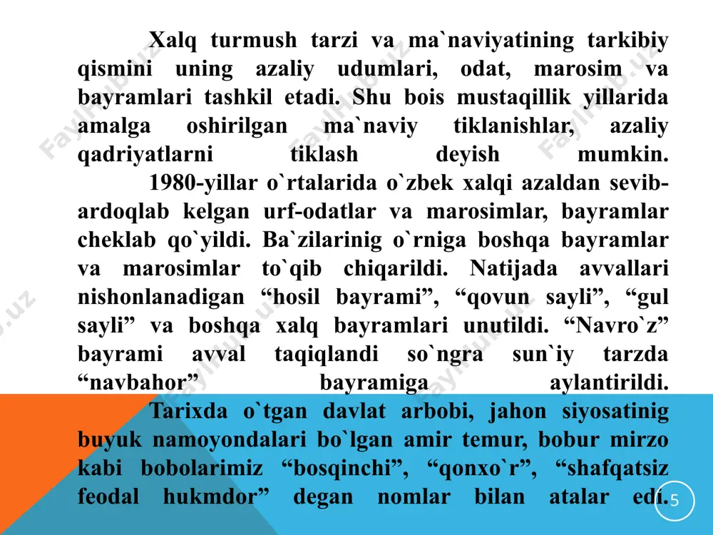 i fuqarolarning hayotida muhim o‘rin egalladi. 1992-yil o‘zbekiston respublikasi prezidentining farmoniga binoan vazirlar mahkamasi huzurida din ishlari bo‘yicha qo‘mita tashkil etildi. qo‘mita tarkibida diniy konfessiyalar bilan ishlash uchun maxsus tashkil etildi. 1998-yil o‘zbekiston respublikasi oliy majlisi tomonidan «vijdon erkinligi va diniy tashkilotlar to‘g‘risida»gi qonunning yangi tahriri qabul qilindi. mazkur qonunda fuqarolarning vijdon va e’tiqod erkinligi bilan bog‘liq huquq hamda burchlari aniq-ravshan belgilab qo‘yildi. «vijdon erkinligi va diniy tashkilotlar to‘g‘risida»gi qonunga muvofiq, “davlat diniy konfessiyalar o‘rtasidagi tinchlik va totuvlikni qo‘llab quvvatlaydi. bir diniy konfessiyadagi dindorlarni boshqasiga kiritishga qaratilgan xatti-harakatlar (prozelitizm), shuningdek, boshqa har qanday missionerlik faoliyati man etiladi”. 14 2007-yilda islom hamkorligi tashkilotining ta’lim, fan va madaniyat masalalar bo‘yicha tuzilmasi – aysesko tomonidan «toshkent – islom madaniyati poytaxti» deb e’lon qilindi. bu o‘zbekiston davlatini dinga bo‘lgan munosabatining natijasidir. aholisi ko‘p millatli bo‘lgan o‘zbekistonda islomdan tashqari xristianlik, yahudiylik, buddaviylik va boshqa konfessiyalarga e’tiqod qiluvchi kishilar ham bor. ko‘p millatli va ko‘p konfessiyali …