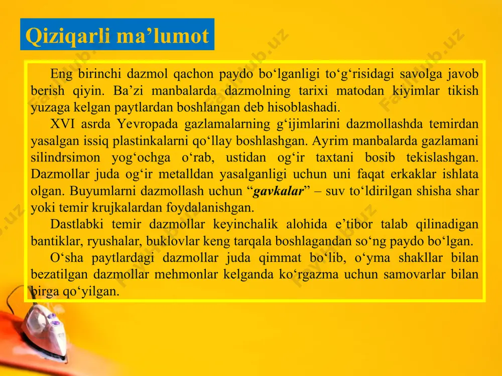 dazmol va dazmollash usullari 5-sinf - Page 5