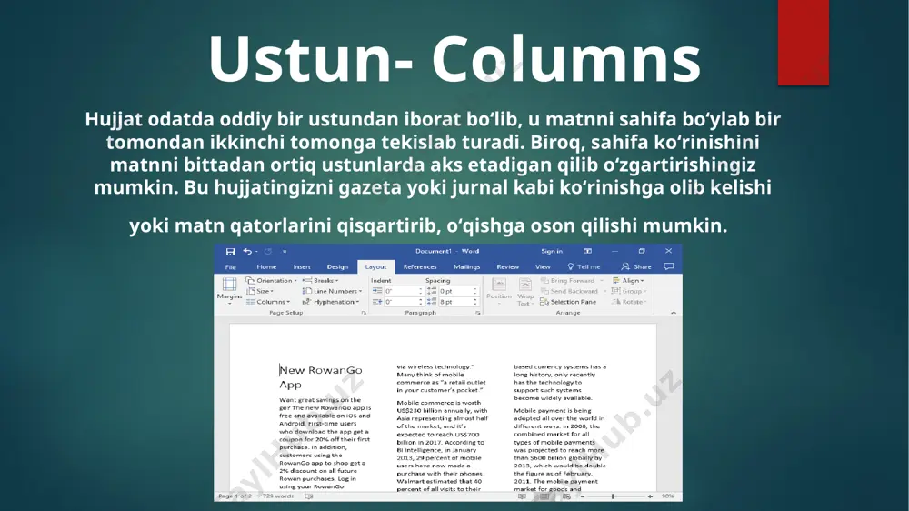 matnni ustunlarga bo’lish - Page 3