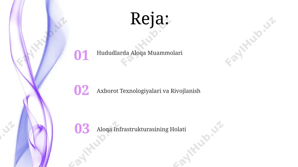 ining yetishmasligi (taxminan 75% aholisi) dezinformatsiyaga moyillikni oshiradi va xalqaro miqyosdagi muhim voqealar haqida noto'g'ri tushunchalarni shakllantiradi. axborot savodxonligining pastligi tufayli aholining 60% dan ortig'i onlayn xizmatlardan samarali foydalana olmaydi, bu esa davlat xizmatlariga kirishni cheklaydi va raqamli tengsizlikni kuchaytiradi. qishloq joylarda internetga kirish imkoniyatining chegaralanganligi (20% dan kam) va quyi sifatli axborot manbalarining ko'pligi axborot savodxonligini pasaytiradi va noto'g'ri ma'lumotlarning tarqalishiga olib keladi. davlat siyosati va strategiyasi prezidentning farmonlari va qarorlari orqali qishloq joylarda aholining 80% ga yaqinini internetga ulash maqsadida 2000 dan ortiq yangi aloqa minoralari qurilishi rejalashtirilgan. hududlarda axborot kommunikatsiya texnologiyalarining rivojlanishiga davlat tomonidan 2023-yilda 1 trln. so‘m miqdorida mablag‘ ajratildi, bu esa ulanishni yaxshilashga qaratilgan. davlatning raqamli infratuzilmani rivojlantirish bo‘yicha 2030-yilgacha bo‘lgan strategiyasi, keng polosali internet qamrovini 95% ga yetkazishni va 5g tarmoqlarini jadal rivojlantirishni o‘z ichiga oladi. ta'lim darajasining pastligi ta'lim darajasining pastligi tufayli 30% ga yaqin aholi rasmiy hujjatlarni to'g'ri tushunish va ular bilan …