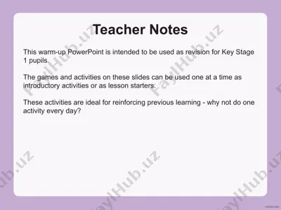 warm-up powerpoint — PPT
