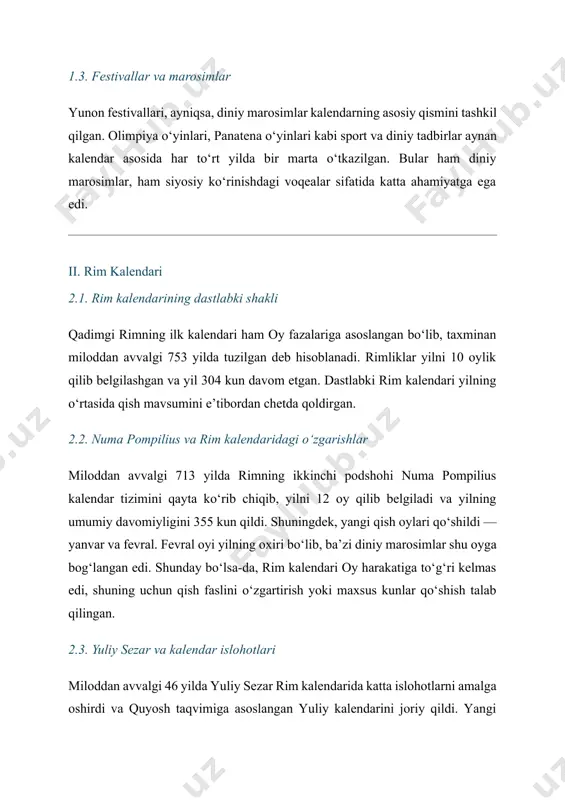 qadimgi rim va yunoniston kalendarlari referati - Page 5