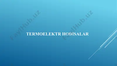 termoelektr hodisalar — PPTX