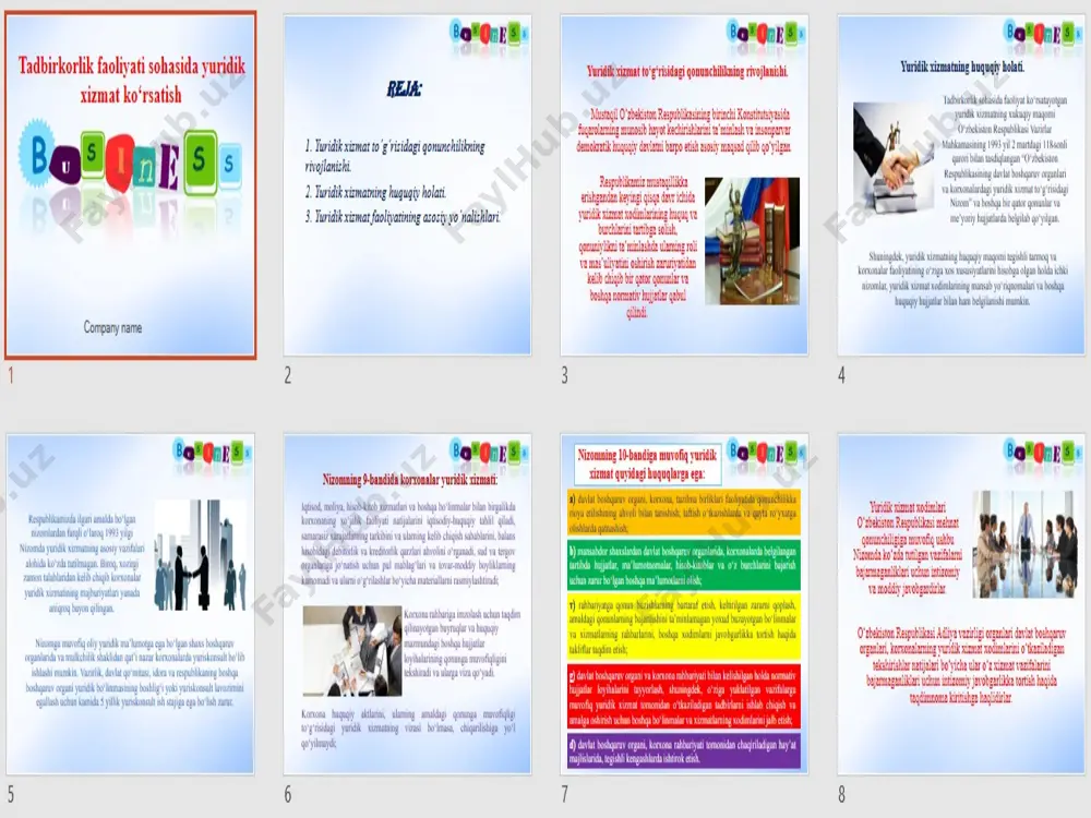 tadbirkorlik faoliyati sohasida yuridik xizmat ko‘rsatish - Page 3