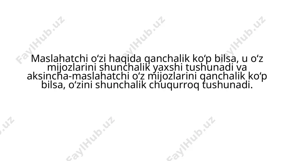 rini sо‘zlari va xatti-harakatlari orqali tushunish qobiliyati. sotsial intellekt – shuningdek, insonning shaxslararo munosabat natijalarini oldinda kо‘ra olish xususiyati hamdir. ijtimoiy intellekt insonlar haqida tez mulohazalab, ularning xatti-harakatlari yuzasidan tezkor munosabat bildira olish qobiliyati bilan ham bog‘liq. “sotsial intellekt” tushunchasini birinchi marta 1920 yilda e.torndayk psixologiya fanida qо‘llagan. u bu tushuncha yordamida shaxslararo munosabatlarni oldindan kо‘ra bilishlikni tasvirlaydi va uni insonlar о‘rtasidagi munosabatlarga davr nuqtai nazari bilan yondashishni qiyoslaydi. sotsial intellektni о‘lchashga mо‘ljallangan birinchi ishonchli testni yaratgan j.gilford uni umumiy intellekt omilidan mustasno tarzda va eng avvalo xulq-atvorga oid axborotlarni tushunishi bilan bog‘liq bо‘lgan intellektual qobiliyatlar tizimi sifatida о‘rgangan. metodika muallifi dj. gilford ijtimoiy intellekt masalasiga umumiy intellektga bog‘liq bо‘lmagan, ammo xulq-atvor orqali ma’lumot olish bilan bog‘liq intellektual qobiliyatlar tizimi deb izohlagan. gilfordning konsepsiyasiga kо‘ra ijtimoiy intellekt о‘zida 6 omilni birlashtirgan: xulq-atvor elementlarini bilish –xulq-atvordagi sо‘z (verbal) va sо‘zsiz (noverbal) mazmundagi xatti-harakatlarni ajrata olish qobiliyati. xulq-atvorni sinflarini bilish –xulq-atvor haqidagi …