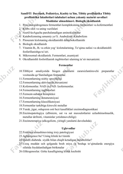 biologik oksidlanish — DOCX