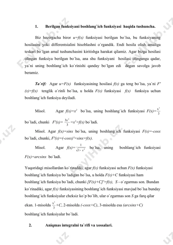 x dx = + 2 c a x x c t t dt j + + + = + = = ò 2 ln ln 1 x x 2 2 ln x 2 x 2 2 1 x ln x 2 1 2 x 2 2 x 2 2 1 2 x 2 2 1 2 x 2 1 2 1 x x 2 x 2 x x 1 1 2 + x dx x ( ) ò ò ò + - = = + - = = x dx x x xarctg x x xdx x xarctg dx x arctg i 1 2 1 1 2 x dx x 1 + ò x c x arctg x c arctgt t t dt dt t dt t dt t t t dx x x + - = + - = = + - = + = + = + ò …