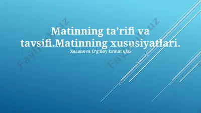 matn tahlili asoslari — PPTX
