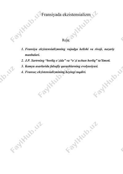 fransiyada ekzistensializm — DOC