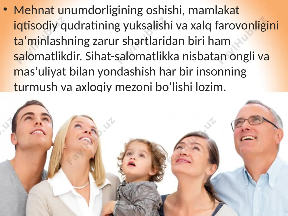 dov asab kasalliklarini, a. asqarov, n. ismoilov, z. umidova ichki kasalliklarni o‘rganish va davolashga doir salmoqli ilmiy ishlar olib borganlar. savol va topshiriqlar „odam va uning salomatligi“ fani nimani o‘rgatadi? „salomatlik—tuman boylik“, „sog‘lom tanda —sog‘ aql“ kabi maqollarning ma’nosini qanday tushunasiz? mashhur tabib ibn sinoni „sharq tabobatining otasi“ deyish mumkinmi? javobingizni asoslab bering. image2.jpeg image3.jpeg image4.jpeg image5.jpeg image6.jpeg image7.jpeg image8.jpeg image9.jpeg image10.jpeg image11.jpeg image12.jpeg image13.jpeg image14.jpeg image15.jpeg image16.jpeg image17.jpeg image1.jpeg