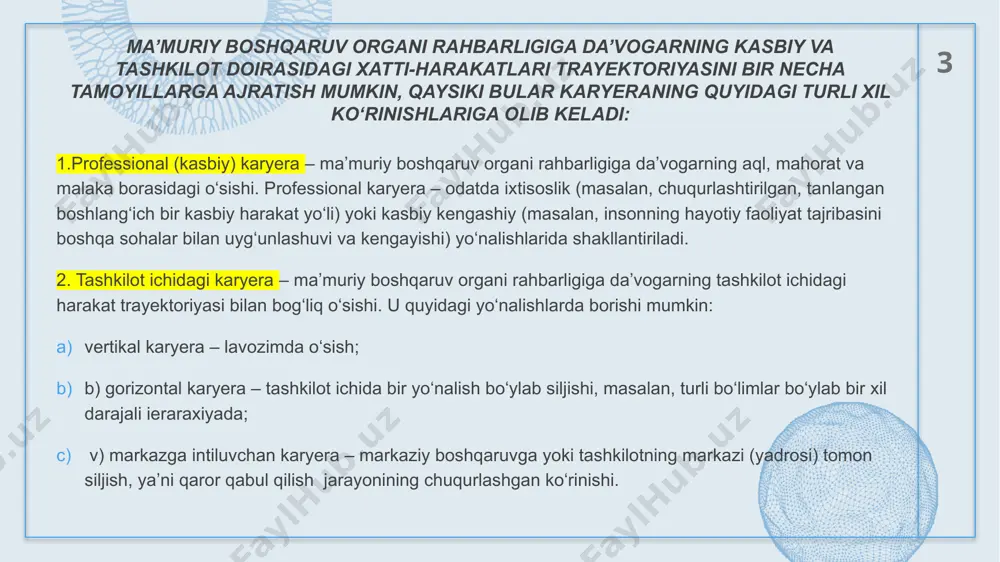 va zamonaviy janrlarni muvaffaqiyatli tarzda uyg‘unlashtirgani bilan tanilgan. nazarxon o‘zining xalqaro miqyosdagi konsertlari orqali milliy musiqani dunyoga tanitishda katta rol o‘ynagan. uning karyerasi o‘zbekistondagi san'at va musiqiy ijodning global miqyosda tanilishiga yordam berdi. 9 mashhurlarning karyeraga erishish yo’llari. zulfiya taniqli o‘zbek shoiri zulfiya o‘zining lirik va romantik asarlari bilan xalqimizga chuqur ta’sir qilgan. uning ijodida o‘zbek ayolining tarixi, ruhiyati va his-tuyg‘ulari aks etgan. zulfiya karyerasida o‘zbek adabiyoti va madaniyatining yuksalishiga katta hissa qo‘shgan, ayniqsa, yosh avlodni tarbiyalashda alohida rol o‘ynagan. 10 mashhurlarning karyeraga erishish yo’llari. nodirabegim "komila" taxallusi bilan ijod qilib, o‘zbek adabiyotida ma’rifatparvar ayollar orasida yorqin iz qoldirgan. u she’riyatida sevgi, dard va insoniy tuyg‘ularni samimiy tarzda ifoda etgan. xiva xoni muhammad rahimxonning xotini sifatida nodirabegim davlat boshqaruvida ham ishtirok etgan. uning siyosiy va ijtimoiy masalalarda o‘z qarashlari bo‘lib, ba’zi tarixiy manbalarda uning dono maslahatchi va jamoat arbobi sifatida ham eslanadi. 11 odirabegim "komila" taxallusi bilan ijod qilib, o‘zbek …