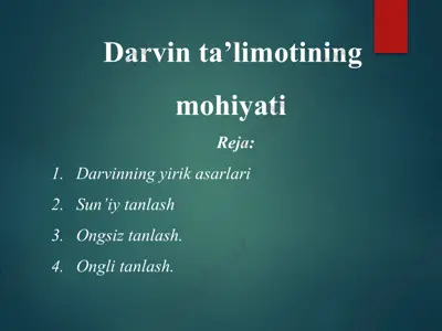 darvin ta’limotining mohiyati — PPTX