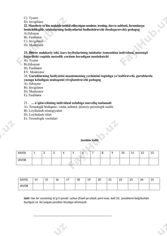 yakuniy nazorat test savollari - Page 5