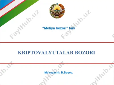 kriptovalyutalar bozori — PPT