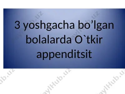 apenditsit tarixi — PPT