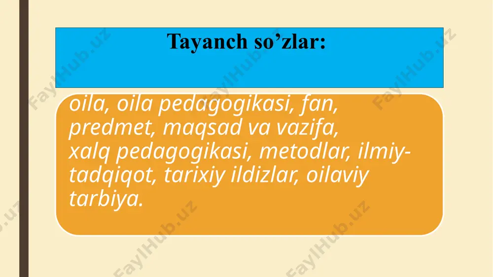 asarda ota-onaning vazifasi va burchiga, oila munosabatlariga to‘xtalar ekan, ayniqsa, ota-onalarning oilada mehnatsevarligi bilan farzandlarini ham kasb va hunarga o‘rgatish borasida muhim fikrlar bayon etadi. ibn sino tarbiyaviy qarashlarida oila va oilaviy masalalarga keng o‘rin berilgan. ota oilada o‘z farzandlariga har tomonlama: yurish-turishda, nutq odobida, so‘z madaniyatida, o‘zaro muomala jarayonida, eng muhimi amaliy ish faoliyatida to‘g‘rilik va haqqoniylik, samimiylikka namuna bo‘lmog‘i kerak. oilada farzand tarbiyasini to‘g‘ri yo‘lga qo‘yishning asosiy vositasi - uning ma’naviy olamida e’tiqodni shakllantirish deb hisoblagan edi olim. yusuf xos xojib «qudatg‘u bilig» asarida oilaviy maishiy turmush muammolariga ham katta e’tibor beradi. u kishilarni uylanib, oila qurishidan boshlab, farzand tarbiya etish, oilaning moddiy ta’minotini yuritishgacha bo‘lgan eng zaruriy vazifalarini birma-bir bayon etadi. ota-onalar nazoratida bo‘lgan bolaning mas`uliyat hissi rivoj topadi. shu sababli ham bola tarbiyasida otaonaning mavqei alohida ahamiyatga egadir. ular tanlagan to‘g‘ri yo‘l farzandlarining kelajagi, kamoloti uchun nihoyatda muhimdir. jamiyatda farzandlari hulq-atvoriga qarab ota-onalariga baho berilishini aytib …
