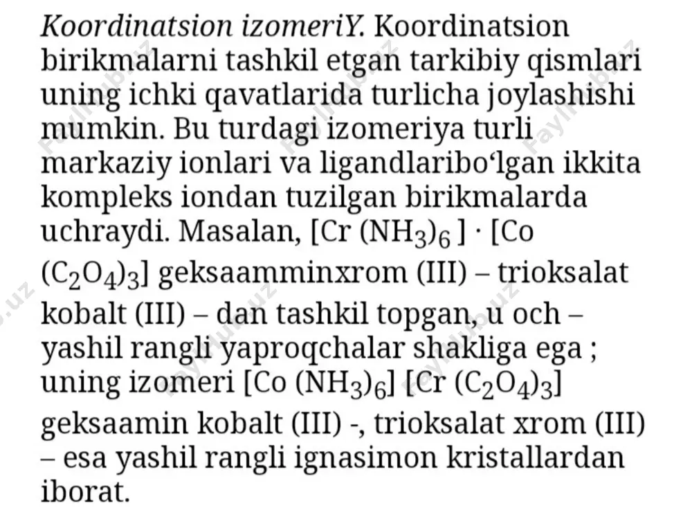 koordinatsion birikmalarni izomeriyasi - Page 3