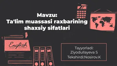 ta'lim muassasalarida raxbarning shaxsiy sifatlari — PPTX