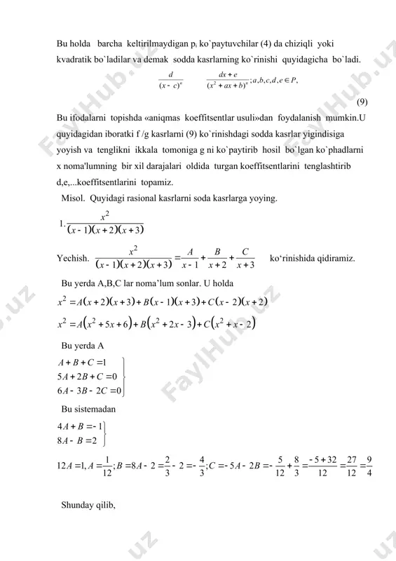 sodda kasrlarga yoyish - Page 5