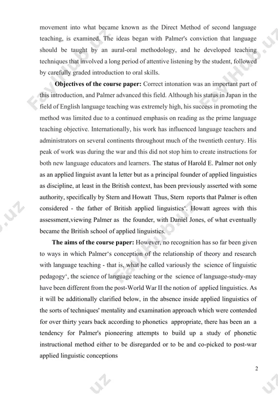 er‘s conception of the relationship of theory and research with language teaching - that is, what he called variously the science of linguistic pedagogy‘, the science of language teaching or the science of language-study-may have been different from the post-world war ii the notion of applied linguistics. as it will be additionally clarified below, in the absence inside applied linguistics of the sorts of techniques' mentality and examination approach which were contended for over thirty years back according to phonetics appropriate, there has been an a tendency for palmer's pioneering attempts to build up a study of phonetic instructional method either to be disregarded or to be and co-picked to post-war applied linguistic conceptions harold palmer’s works and method. harold e. palmer was an english linguist, phonetician and pioneer in the field of english language learning and teaching. particularly he devoted himself to oral method. he lived in japan for …