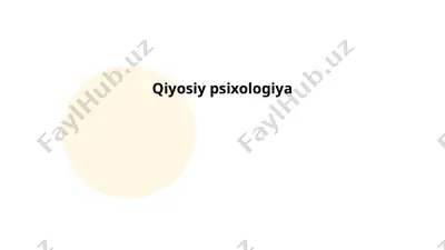 qiyosiy psixologiya — PPTX