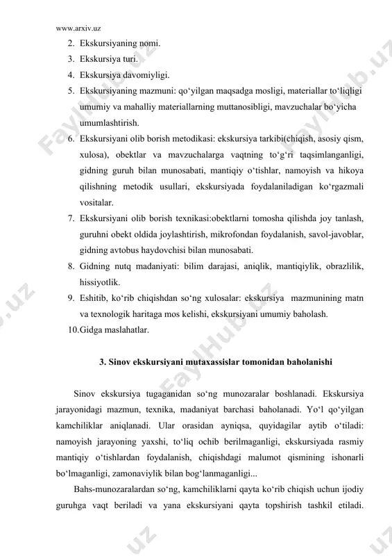 ekskursiyaning texnologik haritasi - Page 5