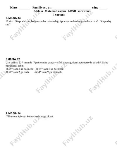 6-klass matematikadan 1-bsb sorawları — DOCX