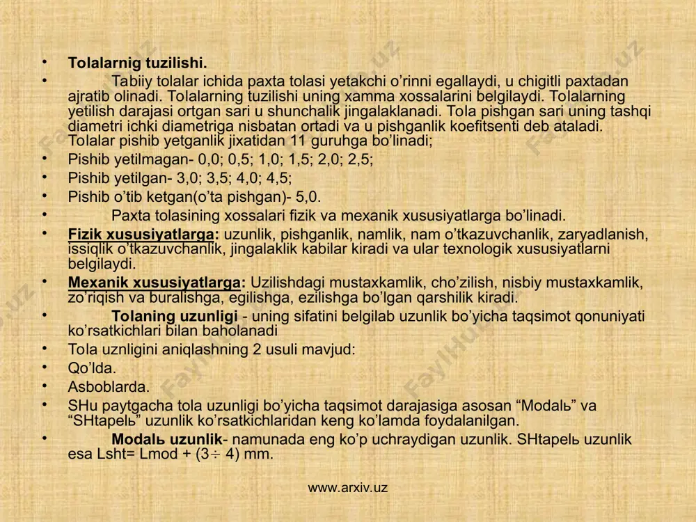 paxta tolalasini texnologik xususiyatlari - Page 5