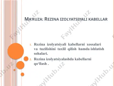 rezina izolyatsiyali kabellar — PPTX