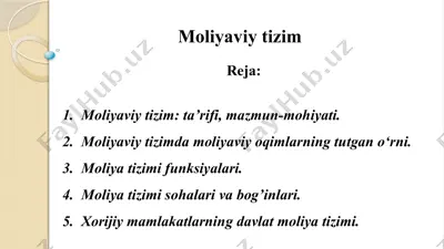 moliyaviy tizim — PPTX