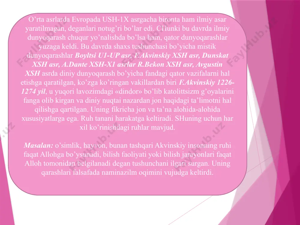 psixologik bilimlarning o’rta asrlarda va uyg’onish davrida rivojlanishi - Page 4