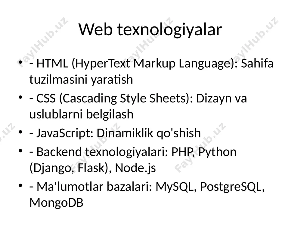 web texnologiyalar va web sahifalar - Page 2