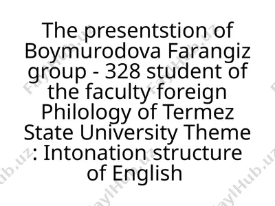 intonation structure of english — PPTX