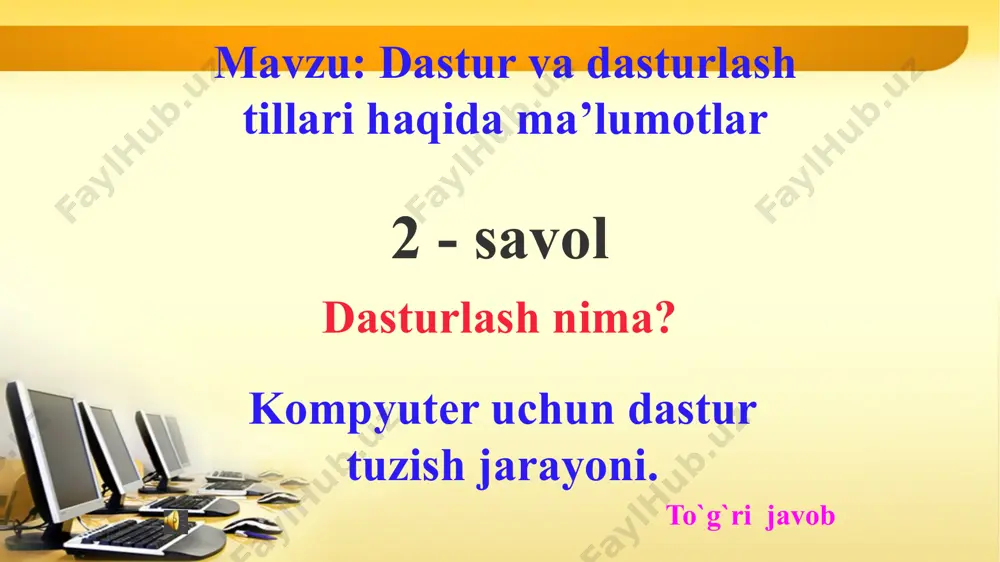 dastur va dasturlash tillari haqida savol javoblar - Page 3