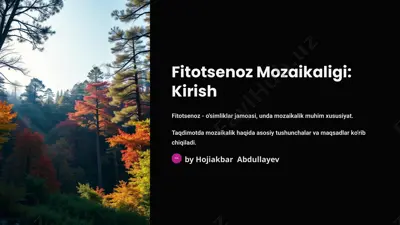 fitotsenoz mozaikaligi: kirish — PPTX