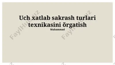 sakrash texnikasini õrgatish — PPTX