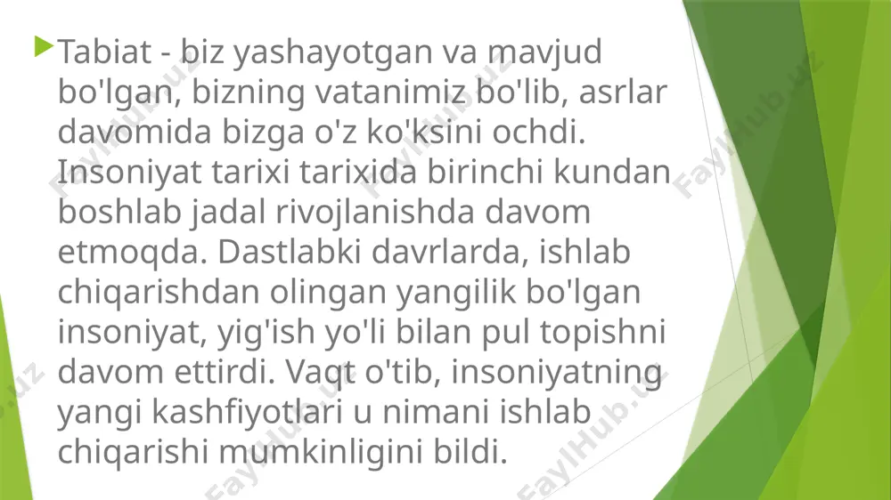 larni massaj ham qiladi. biroq olmada organik kislotalar ko‘pligi bois ular tish emalini yemirishi mumkin. shu sababli olmani yeb bo‘lgach, og‘izni suvda chaygan yoki saqich chaynagan ma’qul. olma qancha nordon bo‘lsa, demak, tarkibida s darmondori shuncha ko‘p bo‘ladi. agar olmalarni mum qoplagan bo‘lsa, qo‘lingiz yog‘lanadi, shu sababli iste’mol qilishdan oldin ularni yaxshilab yuvish zarur. agar olma hid taratmasa uzoq saqlangan va shirasini yo‘qotgan bo‘ladi. butunjahon sog‘liqni saqlash tashkiloti haftasiga ikki-uch marta baliq iste’mol qilishni tavsiya etadi. ­chunki olimlarning aytishicha, baliq salomatlik uchun betakror ne’mat. tibbiyot fanlari nomzodi ch.derbenevaning ­ta’kidlashicha, haftasiga ikki marta baliq iste’mol qiluvchilarda yurak xastaliklari paydo bo‘lish xavfi 30 foizga kamayar ekan. dengiz va daryo baliqlarining asosiy qimmati ularning go‘shti tarkibidagi yarim to‘yingan omega-3 yog‘ kislotasi. bu modda qondagi lipidlar va xolesterin miqdorini tartibga solib, aterosklerozning rivojlanishiga to‘sqinlik qiladi, bosh miya, yurak va qon tomirlar holatiga samarali ta’sir ko‘rsatadi. to‘rt soat mobaynida hazm bo‘ladigan hayvonot go‘shtlaridan farqli ravishda …