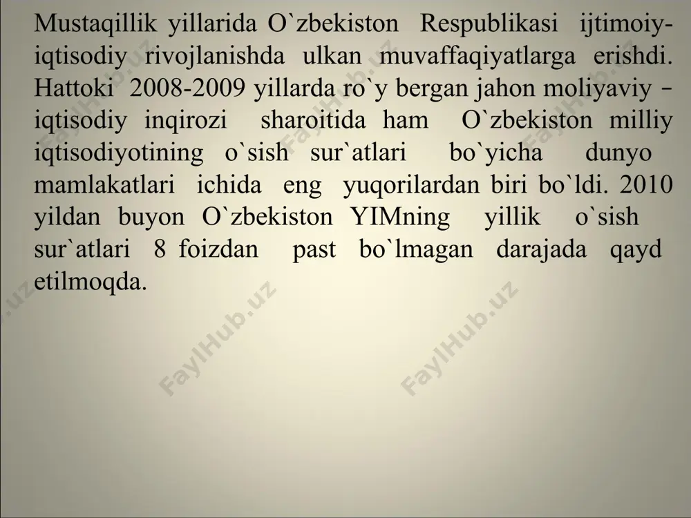 o`zbekistonning ijtimoiy-iqtisodiy rivojlanishi - Page 3