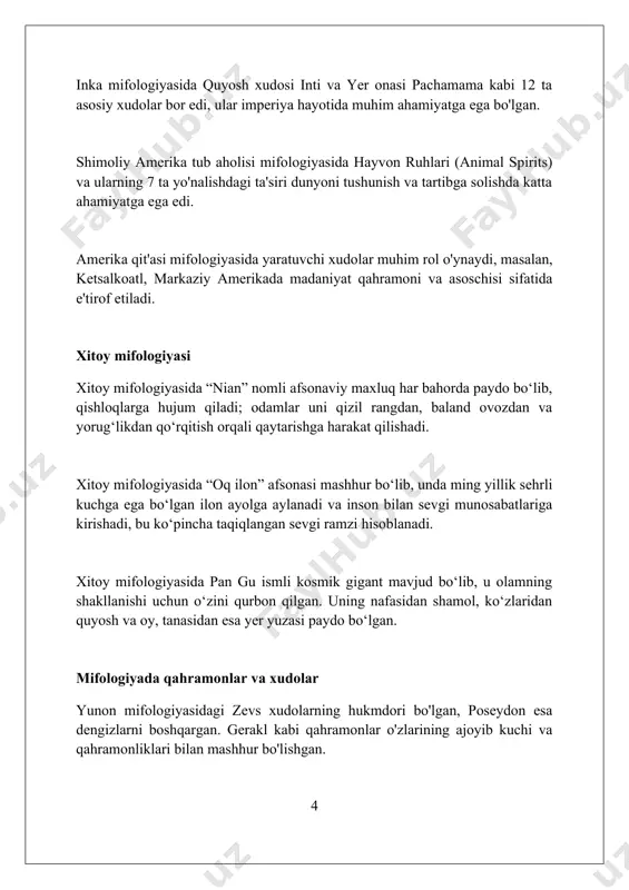 va (yo'q qiluvchi) kabi uchta asosiy xudolar birlashgan. ular kosmogonik sikllarni boshqaradi. vedalarda, ayniqsa rigvedada, agni (olov xudosi), indra (chaqmoq xudosi) va surya (quyosh xudosi) kabi xudolarga bag'ishlangan 1028 ta madhiya mavjud. ramayana epik dostonida rama, vishnuning 7-avatari, sita xotini uchun ravana iblisiga qarshi kurashadi, bu esa yaxshilikning yomonlik ustidan g'alabasini ifodalaydi. mifologiyadagi mavzular va ramzlar quyosh ko'pincha ilohiy kuch, oydinlik va yangilanish bilan bog'lanadi, u har kuni 24 soat davomida o'z yo'lida davom etadi. hayot daraxti 7 osmon va 7 yer o'rtasidagi aloqani ifodalaydi, abadiylik, o'sish va o'lmaslik ramzi sifatida 3 ta dunyoni bog'laydi. suvning ahamiyati tozalash, qayta tug'ilish va 4 ta asosiy elementlardan biri sifatida tan olinadi, ko'pincha sirli 12 ta dengiz mavjud. zamonaviy dunyoda mifologiya mifologiya 21-asr madaniyatiga ta'sir qiladi, 12 ta qahramon arxetipi asosida hikoyalar yaratiladi, marketingda brend afsonalarini shakllantirishda qo'llaniladi. global muammolarni hal qilishda, masalan, iqlim o'zgarishi (8 asosiy muammo) haqida ogohlikni oshirish uchun yangi …