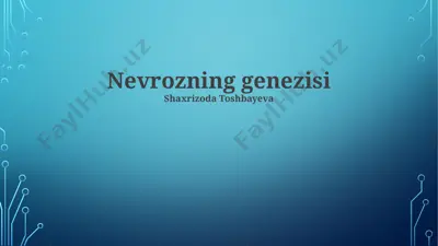 nevrozning genezisi — PPTX