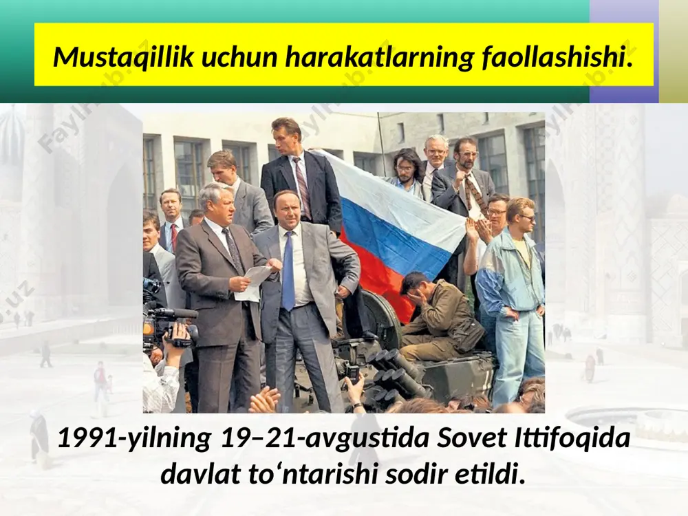 o‘zbekiston respublikasi mustaqilligining qo‘lga kiritilishi 11- sinf - Page 3