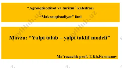 yalpi talab - yalpi taklif modeli — PPT