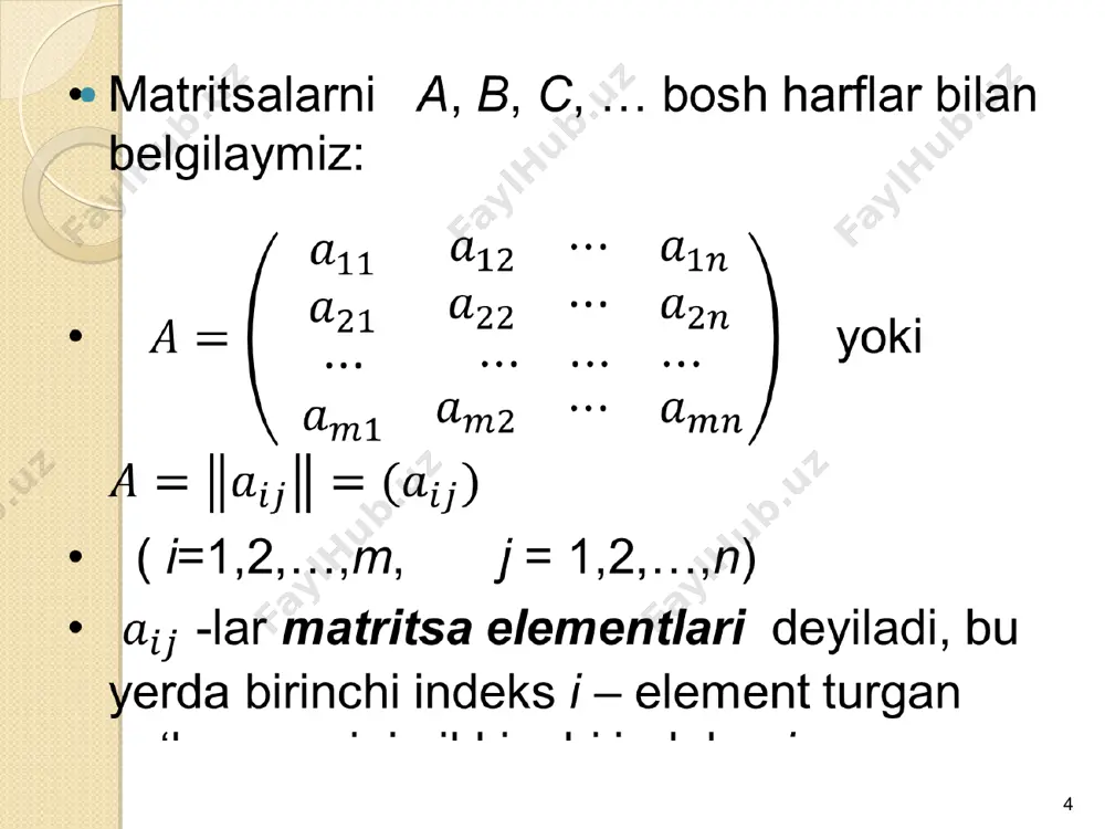 matritsa va ular ustida amallar. chts ni teskari matritsa yordamida yechish - Page 4