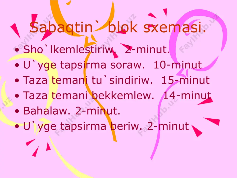 g`ana jeterli. fermentlerdin` quraminda bolip, bioximiyaliq, fiziologialiq protseslerge qatnasadi. vitaminler suwda eriutug`in mayda eriytug`in с а d в в в в 1 12 2 6 е н к organizmdegi vitaminler konsentratsiyasinin` buziliwi. gipovitaminoz-organizmdegi vitaminlerdin` jetispewshiligi. gipevitaminoz-organizmdegi vitaminler quraminin` artiwi.(a ha`m d vitaminlerinin` artiwi organizmdi awiriwg`a shatildiradi) avitaminoz qandayda bir vitaminnin` uliwma jetispewshiliginen kelip shig`adi. vitamin a epiteliy toqimasinin` rawajlaniwin, o`siwin ta`miyinleydi. fermentler jumisin ku`sheytedi. ko`z o`tkirligin jaqsilaydi. o`siw vitamini depte ataydi. haywan o`nimlerinde, bawir, sari may, baliq mayinda ko`p boladi. o`simliklerde geshir, asqabaq, mazali qizil burish, erikte ko`p boladi. bir ku`nlik mug`dari 1-1,5mg. qizil pigment-karotin karotinoidlar ( lat. carota-geshir, ha`m grek eidos-tu`r), qizgish ha`m sarg`ish tabiyiy pigmentler jiynag`i. ta`biyatta: kishi organlar ha`m o`simliklerde du`ziledi. fotosintez protsesine qatnasadi. miywelerge, gu`zgi japiraq tu`sine ren` beredi. adam organizmine awqat penen tu`sken karotinoidlardan a vitamini du`ziledi. sizge a vitamini jetispewshiligin bildiretug`in belgiler. ku`ndizgi jariq ko`zin`izge ha`dden tis ko`p ta`sir etedi. sizge qarsi kiyatirg`an mashina …