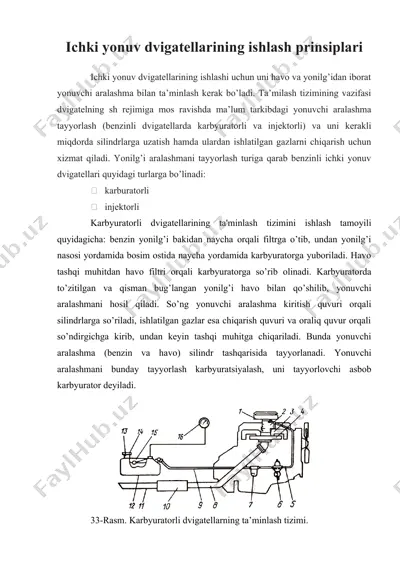 ichki yonuv dvigatellarining ishlash prinsiplari — DOCX