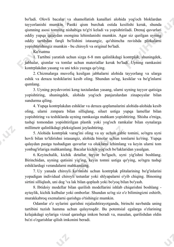mlash uchun savollar: 1. maket yasash uchun qanday materiallardan foydalanamiz? 2. maket yasash jarayonida nimalarga e’tibor berish lozim? 3. maketni estetik jihatdan chiroyli ko’rinish uchun nimalarga e’tibor berish lozim?