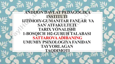 oila psixologiyasi — PPTX